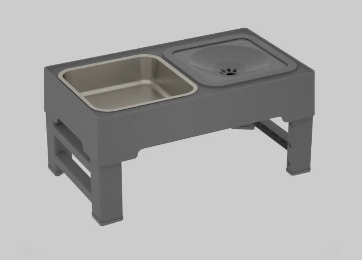Dog Double Bowls Stainless Stand Adjustable Height Pets Feeding Dish Bowl Big Dog Elevated Food Water Feeders For Dogs Pet Products