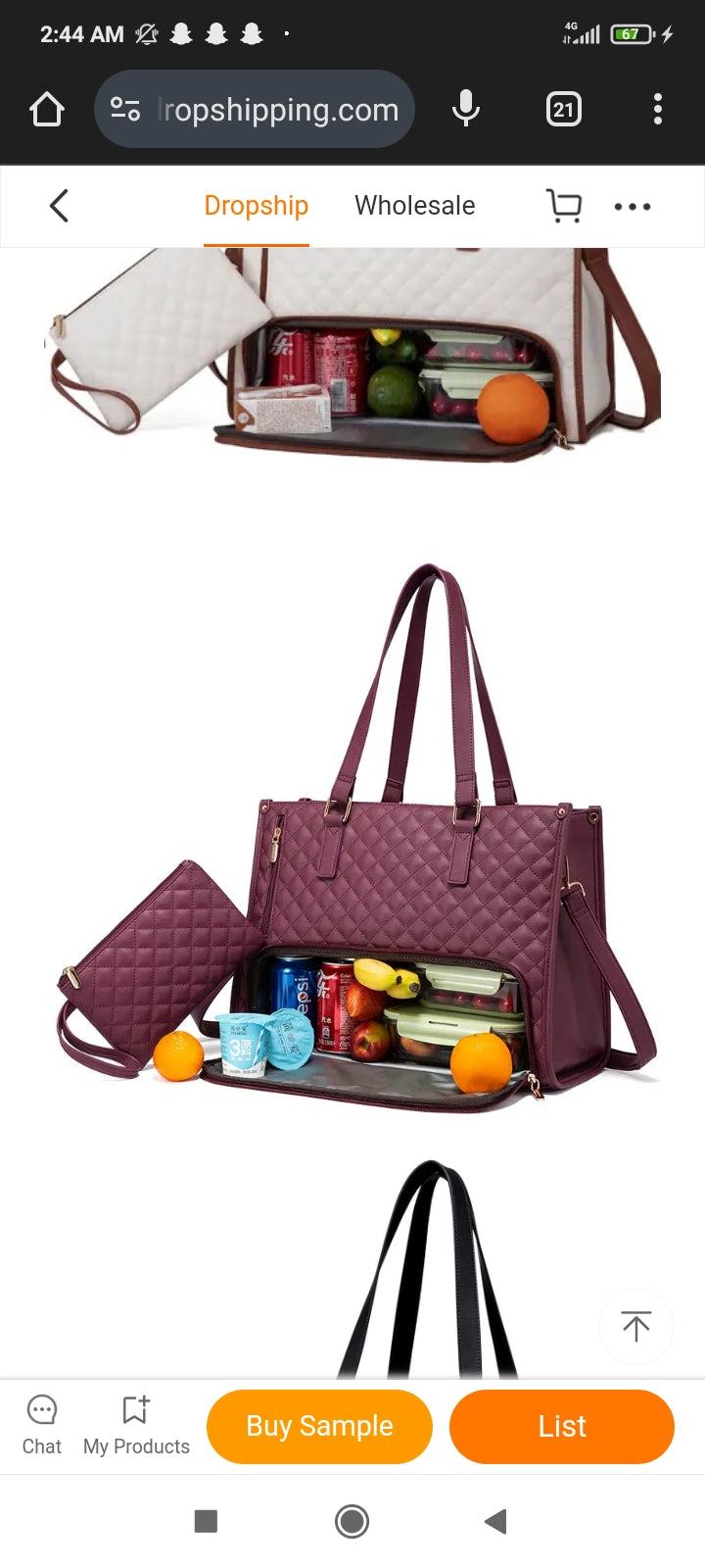 Convenient Commute New Lunch Bag Women's Insulated Lunch Box Women's Leak-proof Large Purse Diagonal Computer Storage