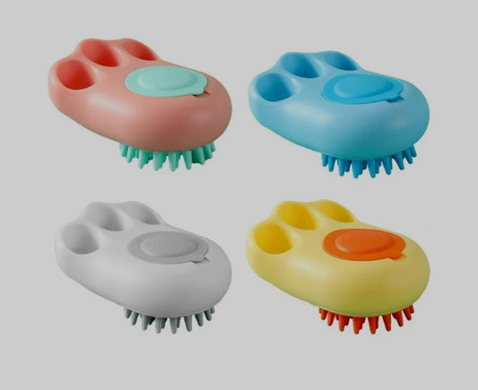Durable Cat Paw Bath Brush Fine Foaming Labor-saving Cartoon Shape Pet Dog Cat Pet Hair Grooming Brush Reusable Dog Hair Comb Pet Products